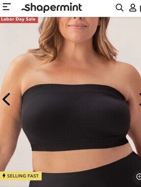 Shapermint Seamless Strapless Bandeau Bra - Black